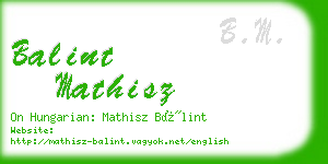 balint mathisz business card